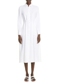 Loro Piana Lucienne Long Sleeve Linen Crepe Shirtdress in White at Nordstrom