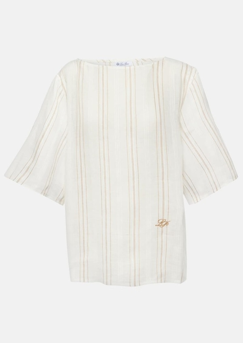 Loro Piana Mara striped linen top