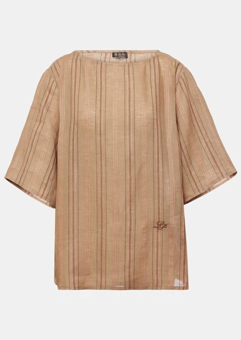 Loro Piana Mara striped linen top