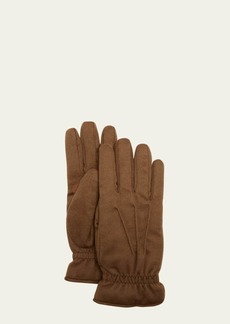 Loro Piana Men's Ashford Cashmere and Suede Gloves