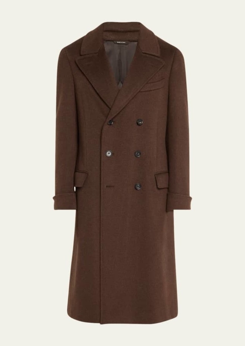 Loro Piana Men's Double-Breasted Cashmere Coat