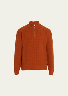 Loro Piana Men's Exclusive Mezzocollo Plymouth Cashmere Quarter-Zip Sweater