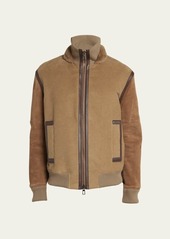 Loro Piana Men's Exclusive Morven Shearling Moleskin Bomber Jacket