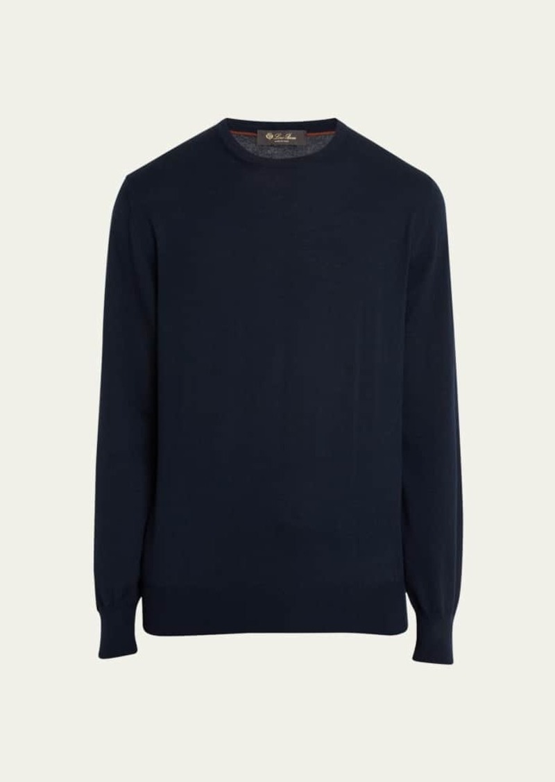 Loro Piana Men's Girocollo Cash Light Crewneck Sweater