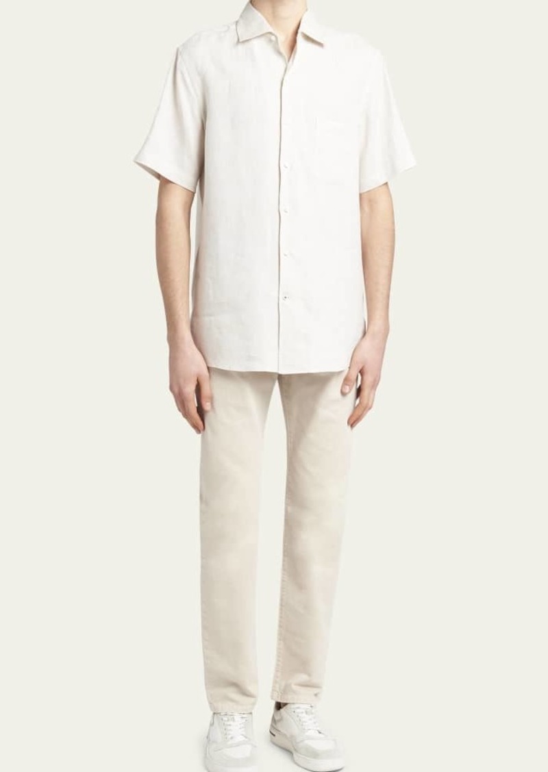 Loro Piana Men's Linen Pocket Sport Shirt