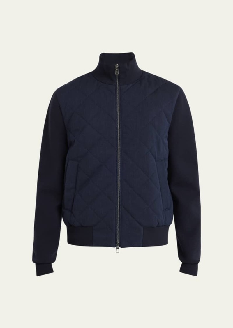 Loro Piana Men's Meleto Quilted Wool Bomber Jacket