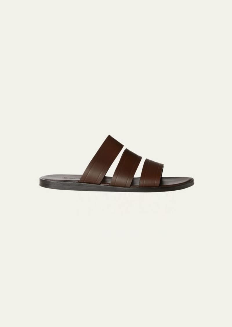 Loro Piana Men's Naha Seawalk Leather Slide Sandals