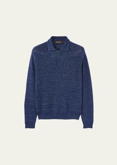 Loro Piana Men's Shibumi Linen-Cotton Polo Sweater