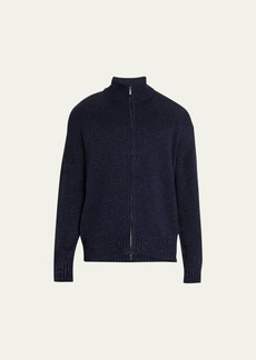 Loro Piana Men's Silk-Linen Full-Zip Sweater