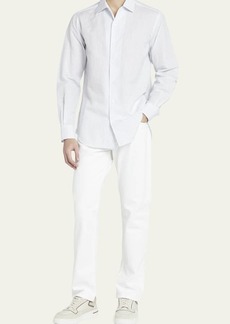 Loro Piana Men's Stripe Linen-Cotton Sport Shirt