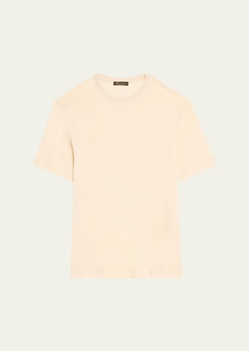 Loro Piana Men's Valpiana Silk and Cotton Rib T-Shirt