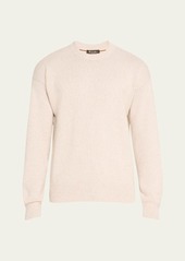 Loro Piana Men's Washiba Cotton-Cashmere Crewneck Sweater