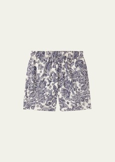 Loro Piana Men's Yariga Botanic-Print Swim Trunks