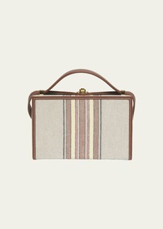Loro Piana Mini Striped Canvas Shoulder Bag