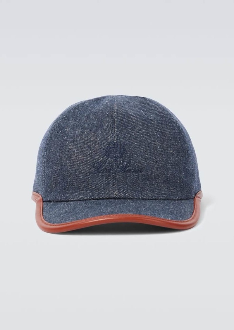 Loro Piana My leather-trimmed denim baseball cap