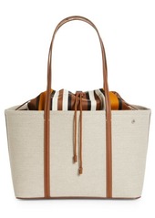 LORO PIANA Natural Carry Everything Small Tote in Natural/Saddle Brown at Nordstrom
