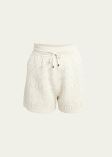 Loro Piana New Plymouth Textured Drawstring Cashmere Shorts