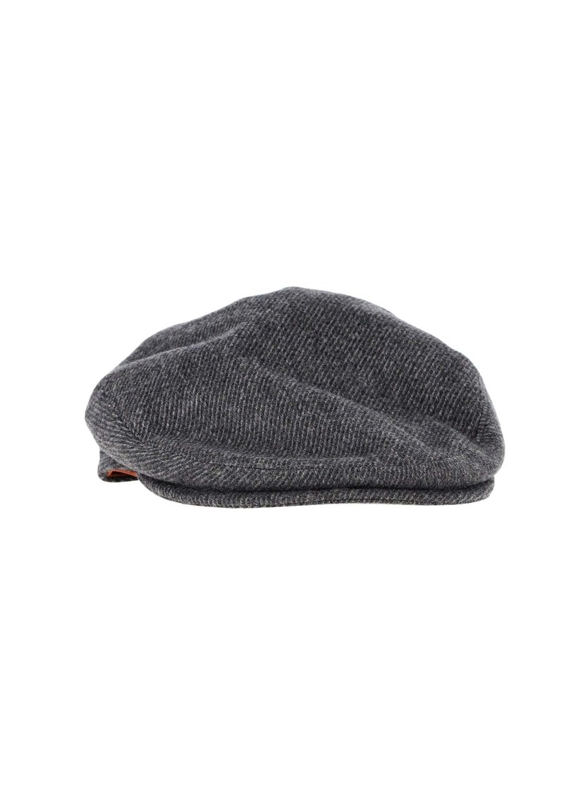 Loro Piana Newsboy Cap in Grey Wool