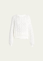 Loro Piana Nikko Open-Knit Crewneck