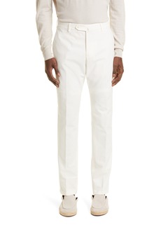LORO PIANA Pantaflat Stretch Cotton Pants in Optical White at Nordstrom