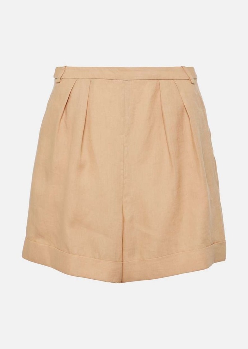 Loro Piana Pleated linen shorts