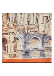 Loro Piana Rome the Eternal City Print Cashmere & Silk Scarf