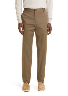 LORO PIANA Stretch Cotton Gabardine Chinos in Brown Slint at Nordstrom