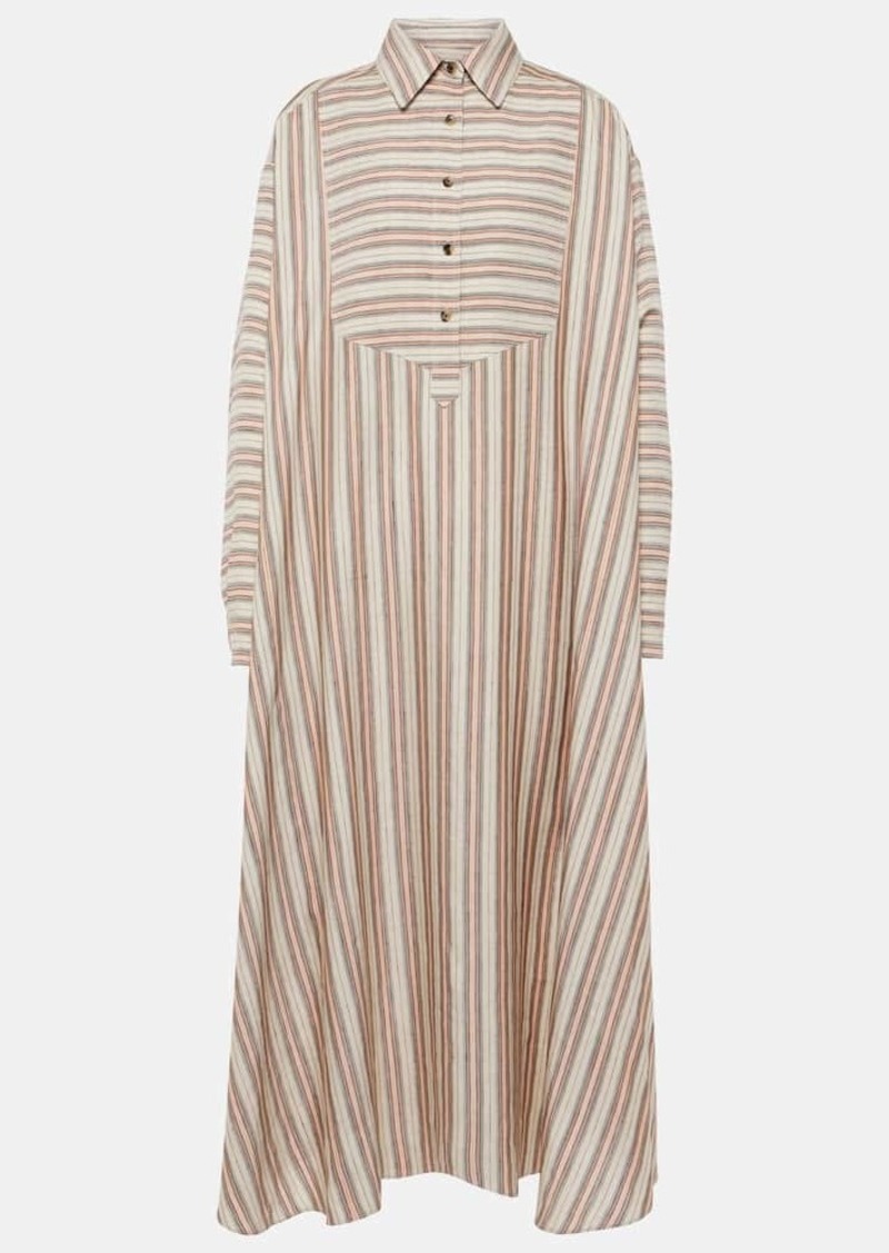 Loro Piana Striped linen and silk kaftan