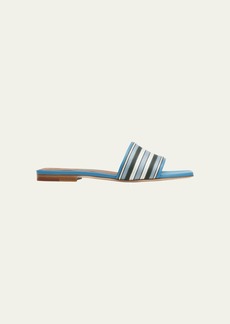 Loro Piana Suitcase Stripe Flat Sandals