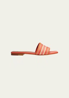 Loro Piana Suitcase Stripe Flat Sandals