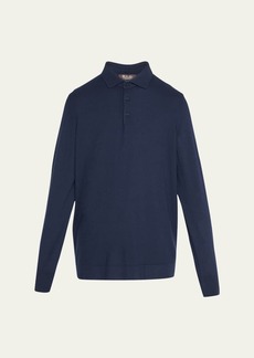 Loro Piana Superlight Baby Cashmere Long-Sleeve Polo Shirt  Susina