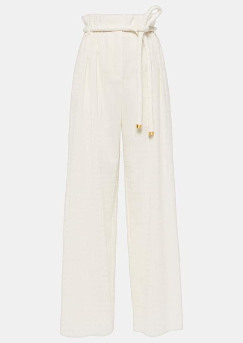 Loro Piana Tristin checked cotton-blend wide-leg pants