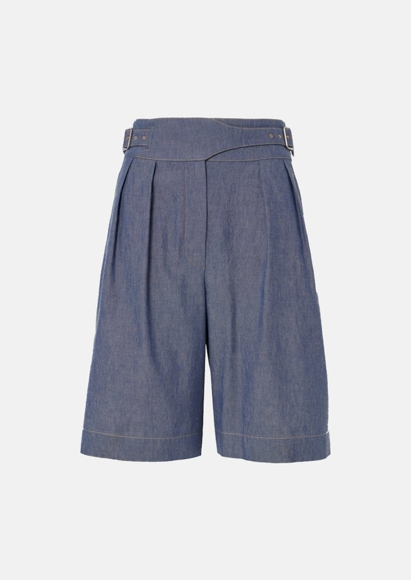 Loro Piana Valmar cotton-blend chambray Bermuda shorts