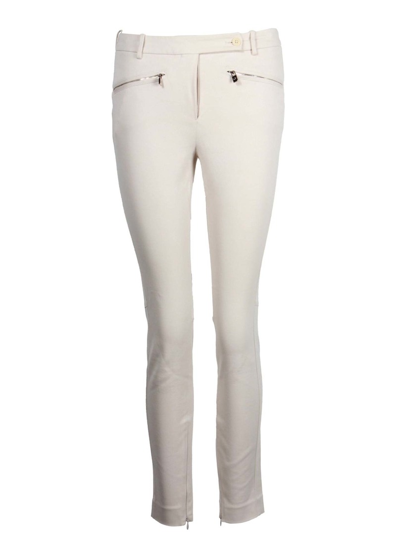 Loro Piana Zipped Pocket Skinny Pants in Cream Cotton