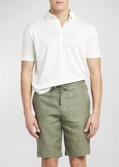 Loro Piana Men's Linen Jersey Dublon Polo Shirt