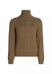 Loro Piana Napier Cable-Knit Cashmere Turtleneck Sweater