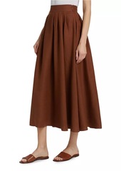 Loro Piana Sabina Linen Midi-Skirt