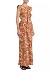 Loro Piana Shyanne Botanical-Print Silk Maxi Dress