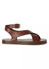 Loro Piana Sumie Leather Ankle-Wrap Sandals