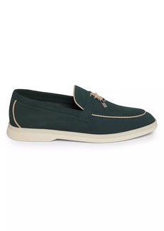 Loro Piana Summer Charms Walk Suede Loafers