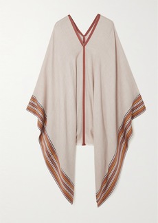 Loro Piana The Suitcase Striped Silk And Cashmere-blend Poncho