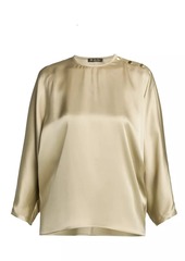 Loro Piana Valery Silk Long-Sleeve Blouse