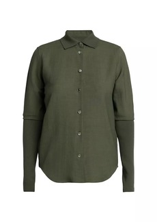 Loro Piana Wool Layered-Sleeve Shirt
