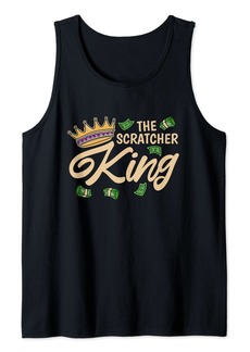 Lotto Mens The Scratcher King Lottery and Scratch Ticket Lover Tank Top
