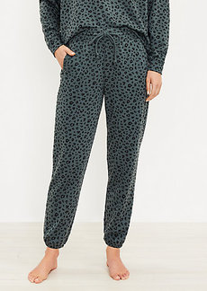 Lou & Grey Leopard Print Cozy Cotton Terry Sweatpants