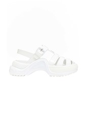 LOUIS VUITTON 2022 Archlight white patent leather chunky sole fisherman sandals