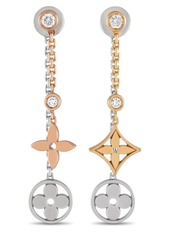 Louis Vuitton Blossom 18K Yellow, Rose, and White Gold Diamond Dangle Earrings LV16-041924