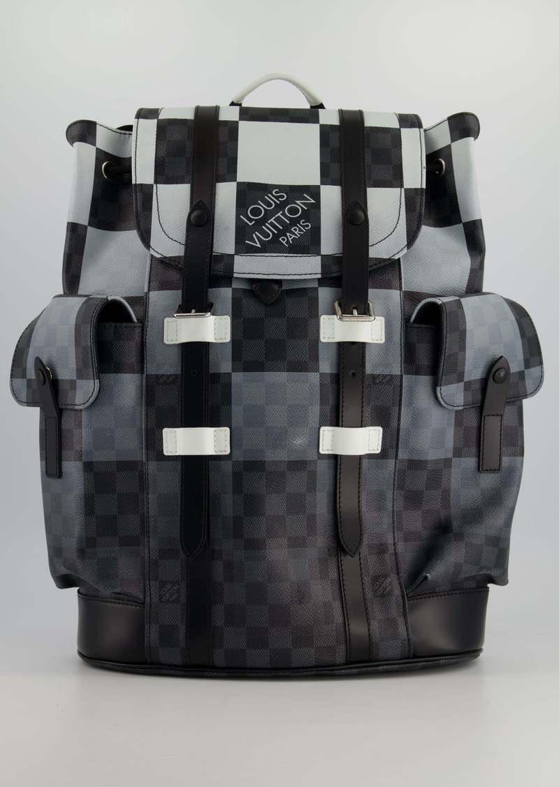 Louis Vuitton Christopher Backpack Bag In AndDamier Canvas With Silver Hardware