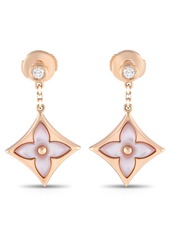Louis Vuitton Color Blossom 18K Rose Gold Diamond and Mother of Pearl Dangle Earrings LV15-041924