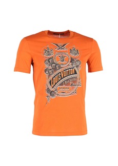 Louis Vuitton Graphic Print T-Shirt in Orange Cotton